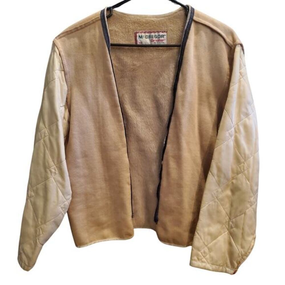 Vintage 60's McGregor Drizzler Liner Men Sz 42 Brown Fur Lined‎ Jacket Coat USA